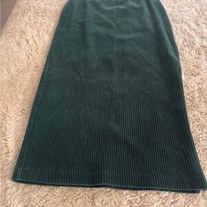 Velvet Green Ribbed Skirt from Free People